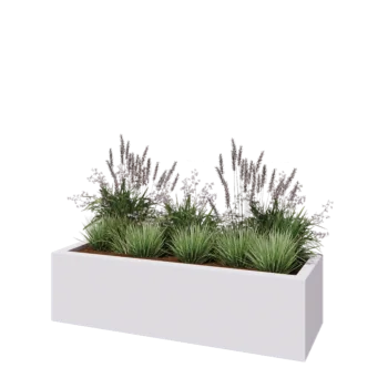 Fibreglass planter - Rectangle - 150 x 50 x 40 cm - RAL9010 matt (white) - With bottom