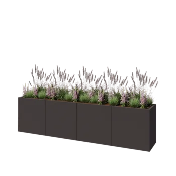 Steel planter XXL - Rectangle - 320 x 50 x 80 cm - RAL7016 matt (anthracite grey) - With bottom plate