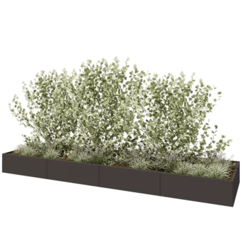 Steel planter XXL - Rectangle - 480 x 120 x 40 cm - RAL7016 matt (anthracite grey) - Without bottom plate