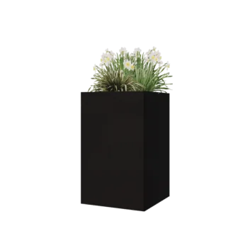 Steel planter - Square - 50 x 50 x 80 cm - RAL9005 matt (black) - Without bottom plate