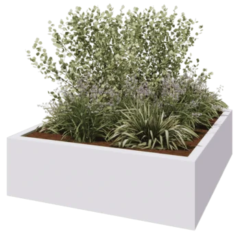 Fibreglass planter - Square - 200 x 200 x 60 cm - RAL9010 matt (white) - With bottom