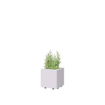 Steel planter - Square - 30 x 30 x 30 cm - RAL9005 matt (white) - With bottom plate - With legs