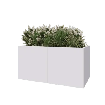 Steel planter XXL - Rectangle - 160 x 80 x 80 cm - RAL9005 matt (white) - Without bottom plate