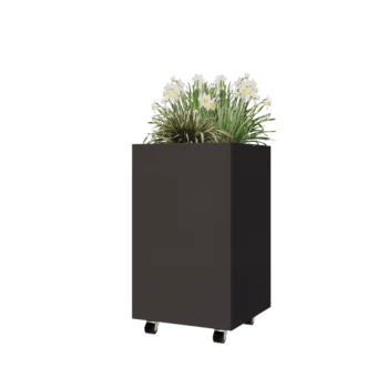Steel planter - Square - 50 x 50 x 80 cm - Other RAL colour - With bottom plate - With wheels