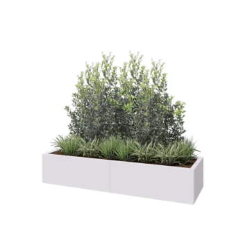 Steel planter XXL - Rectangle - 160 x 50 x 30 cm - RAL9005 matt (white) - Without bottom plate