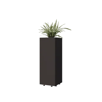 Steel planter - Square - 30 x 30 x 80 cm - RAL7016 matt (anthracite grey) - With bottom plate - With legs