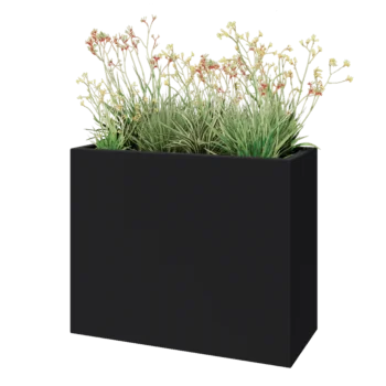 Fibreglass planter - Rectangle - 100 x 40 x 80 cm - RAL7021 matt (black grey) - With bottom