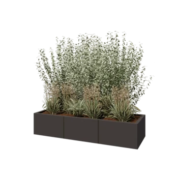 Steel planter XXL - Rectangle - 160 x 80 x 30 cm - RAL7016 matt (anthracite grey) - Without bottom plate