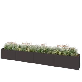 Steel planter XXL - Rectangle - 480 x 60 x 60 cm - RAL7016 matt (anthracite grey) - With bottom plate
