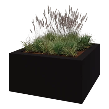 Fibreglass planter - Square - 160 x 160 x 80 cm - RAL9005 matt (black) - With bottom