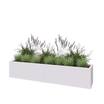 Steel planter XXL - Rectangle - 200 x 40 x 40 cm - RAL9005 matt (white) - Without bottom plate