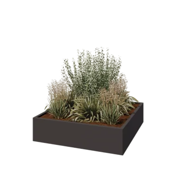 Steel planter - Square - 120 x 120 x 30 cm - RAL7016 matt (anthracite grey) - Without bottom plate