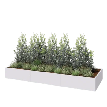Steel planter XXL - Rectangle - 360 x 120 x 40 cm - RAL9005 matt (white) - Without bottom plate
