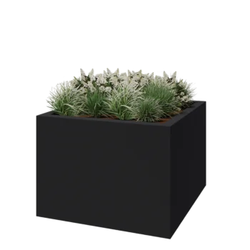 Fibreglass planter - Square - 140 x 140 x 100 cm - RAL7021 matt (black grey) - With bottom