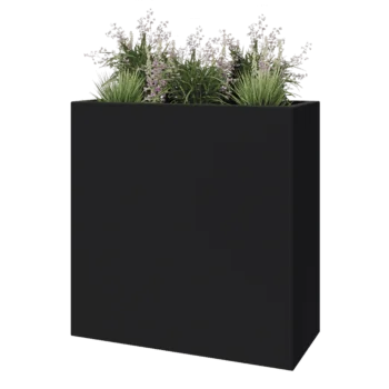 Fibreglass planter - Rectangle - 100 x 40 x 100 cm - RAL7021 matt (black grey) - With bottom