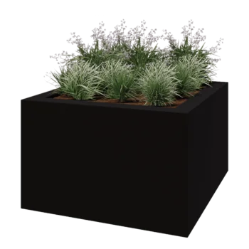 Fibreglass planter - Square - 160 x 160 x 100 cm - RAL9005 matt (black) - With bottom