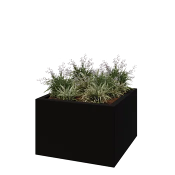 Fibreglass planter - Square - 120 x 120 x 80 cm - RAL9005 matt (black) - With bottom