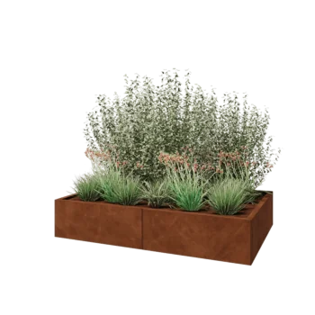 Corten steel planter XXL - Rectangle - 160 x 100 x 30 cm - Without bottom plate