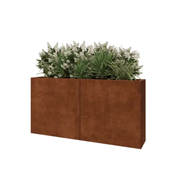 Corten steel planter XXL - Rectangle - 160 x 30 x 80 cm - With bottom plate