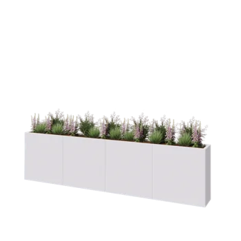 Steel planter XXL - Rectangle - 320 x 30 x 80 cm - RAL9005 matt (white) - Without bottom plate
