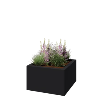 Fibreglass planter - Square - 100 x 100 x 60 cm - RAL7021 matt (black grey) - With bottom