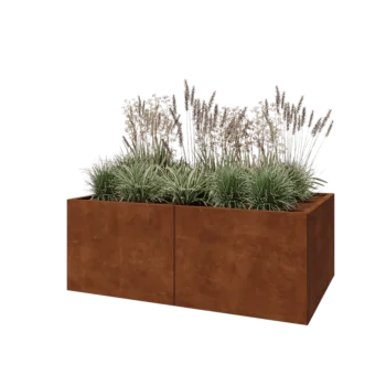 Corten steel planter XXL - Rectangle - 160 x 100 x 60 cm - With bottom plate