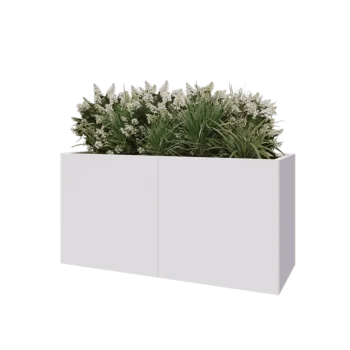 Steel planter XXL - Rectangle - 160 x 60 x 80 cm - RAL9005 matt (white) - Without bottom plate