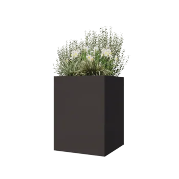 Steel planter - Square - 60 x 60 x 80 cm - RAL7016 matt (anthracite grey) - With bottom plate