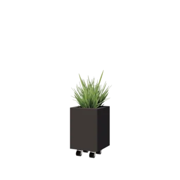 Steel planter - Square - 30 x 30 x 40 cm - RAL7016 matt (anthracite grey) - With bottom plate - With wheels