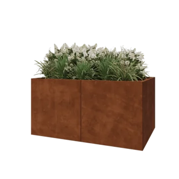 Corten steel planter XXL - Rectangle - 160 x 100 x 80 cm - With bottom plate