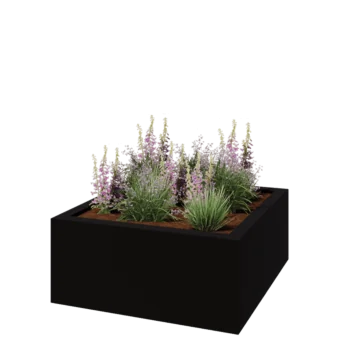 Fibreglass planter - Square - 140 x 140 x 60 cm - RAL9005 matt (black) - With bottom