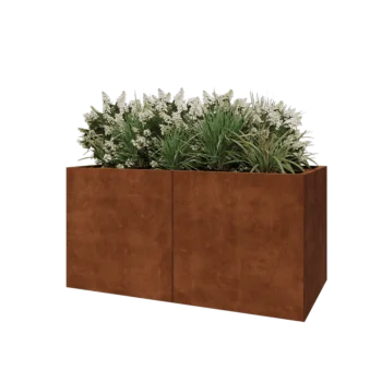 Corten steel planter XXL - Rectangle - 160 x 80 x 80 cm - With bottom plate