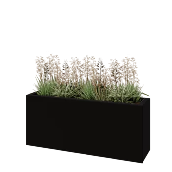 Fibreglass planter - Rectangle - 120 x 30 x 50 cm - RAL9005 matt (black) - With bottom