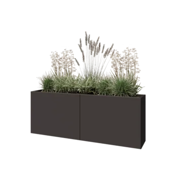 Steel planter XXL - Rectangle - 160 x 30 x 60 cm - RAL7016 matt (anthracite grey) - With bottom plate