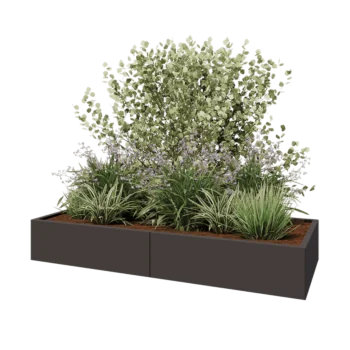Steel planter XXL - Rectangle - 200 x 80 x 30 cm - RAL7016 matt (anthracite grey) - Without bottom plate