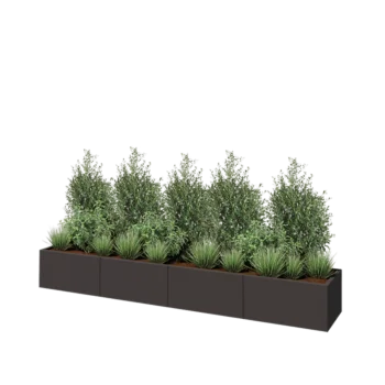 Steel planter XXL - Rectangle - 320 x 50 x 40 cm - RAL7016 matt (anthracite grey) - Without bottom plate