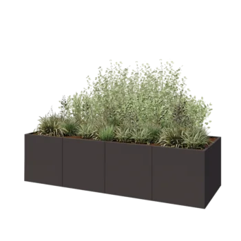Steel planter XXL - Rectangle - 320 x 100 x 80 cm - RAL7016 matt (anthracite grey) - Without bottom plate