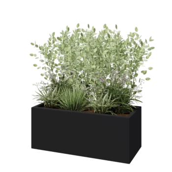 Fibreglass planter - Rectangle - 100 x 40 x 40 cm - RAL7021 matt (black grey) - With bottom