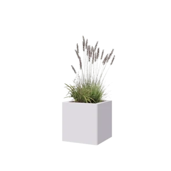 Steel planter - Square - 40 x 40 x 40 cm - RAL9005 matt (white) - Without bottom plate