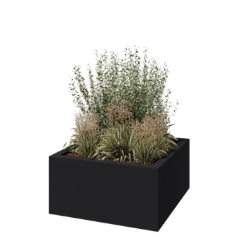 Fibreglass planter - Square - 120 x 120 x 60 cm - RAL7021 matt (black grey) - With bottom