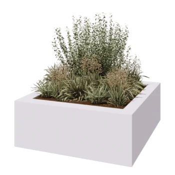 Fibreglass planter - Square - 160 x 160 x 60 cm - RAL9010 matt (white) - With bottom