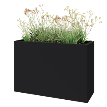 Fibreglass planter - Rectangle - 120 x 40 x 80 cm - RAL7021 matt (black grey) - With bottom