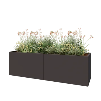 Steel planter XXL - Rectangle - 200 x 60 x 60 cm - RAL7016 matt (anthracite grey) - Without bottom plate