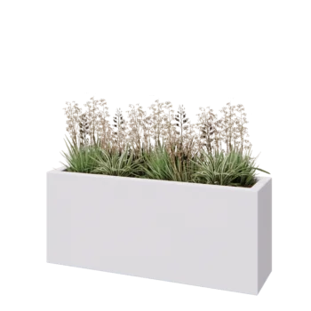 Fibreglass planter - Rectangle - 120 x 30 x 50 cm - RAL9010 matt (white) - With bottom