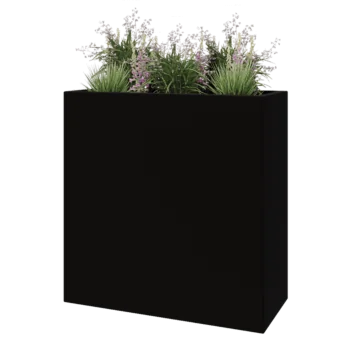 Fibreglass planter - Rectangle - 100 x 40 x 100 cm - RAL9005 matt (black) - With bottom