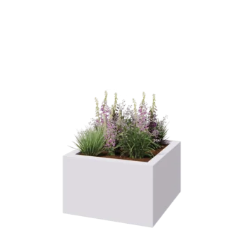 Fibreglass planter - Square - 100 x 100 x 60 cm - RAL9010 matt (white) - With bottom