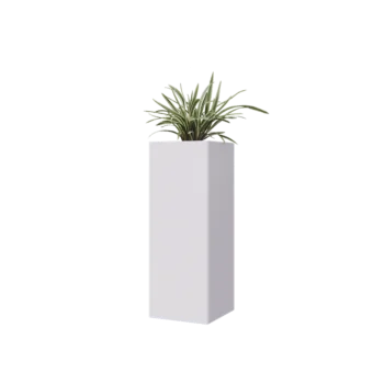 Steel planter - Square - 30 x 30 x 80 cm - RAL9005 matt (white) - With bottom plate