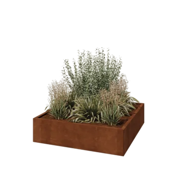 Corten steel planter - Square - 120 x 120 x 30 cm - Without bottom plate