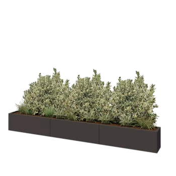 Steel planter XXL - Rectangle - 360 x 30 x 40 cm - RAL7016 matt (anthracite grey) - Without bottom plate