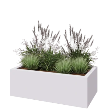 Fibreglass planter - Rectangle - 120 x 60 x 40 cm - RAL9010 matt (white) - With bottom
